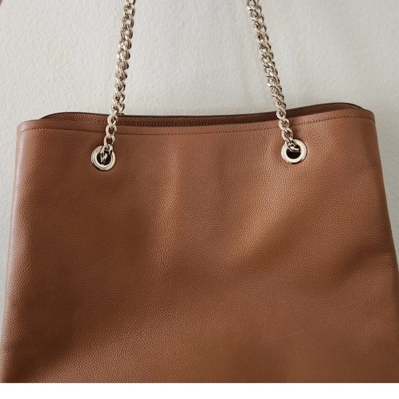 Kate Spade Jordyn Large Brown Leather Chain Shoulder Bag - Picture 6 of 10